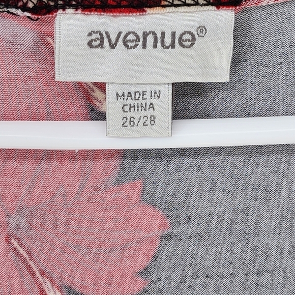 Avenue Women's Red Scroll Donna Print Dress - 26/28 - Picture 4 of 7